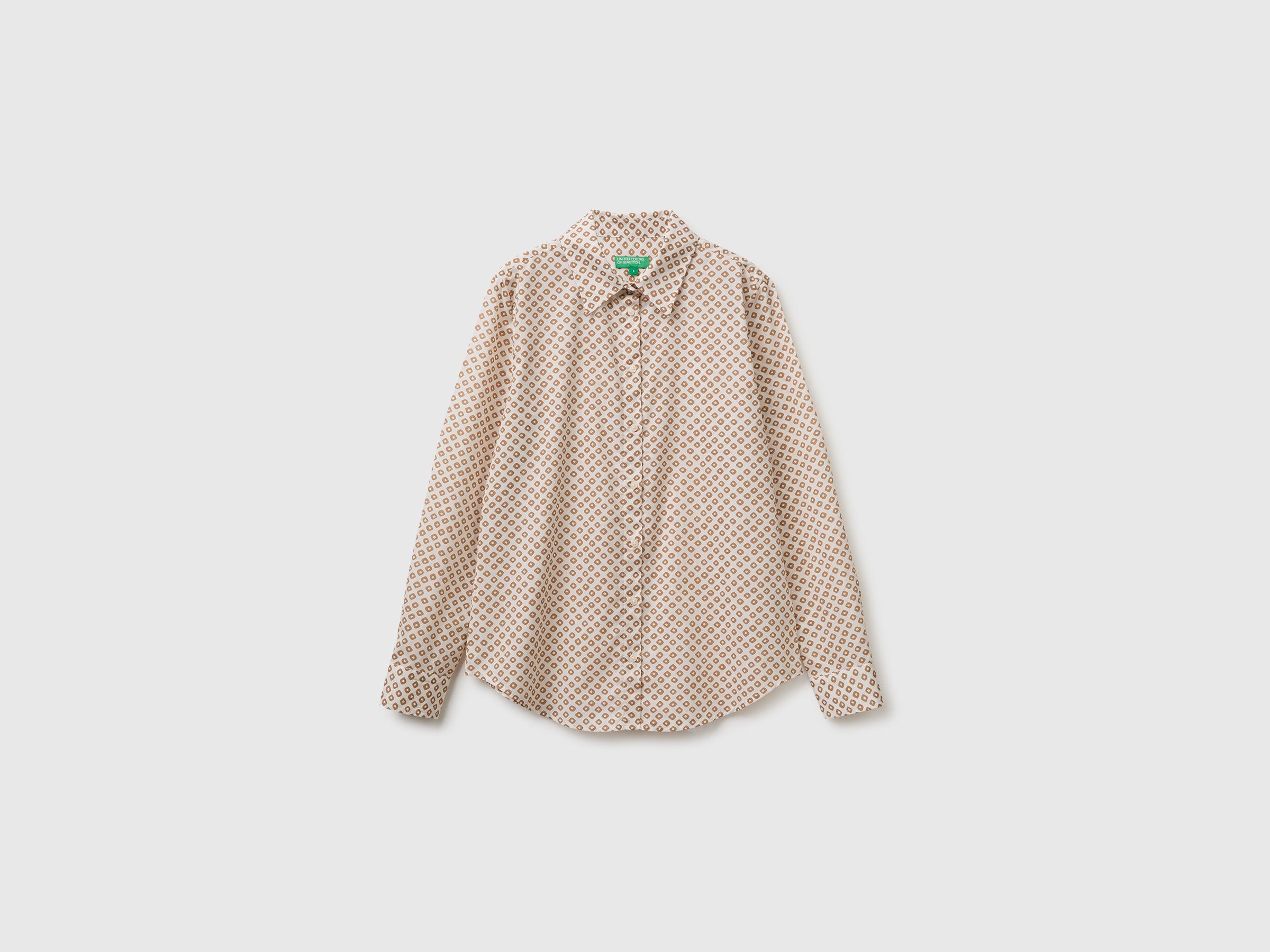 United Colors of Benetton Camicia cotone fantasia manica lunga M
