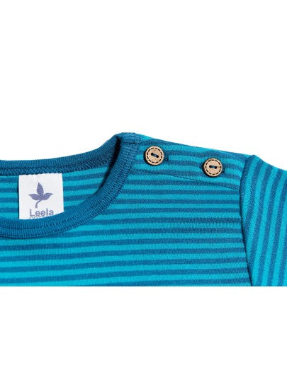 Kocarcia Leela Blu-Verde maglietta cotone organico righe