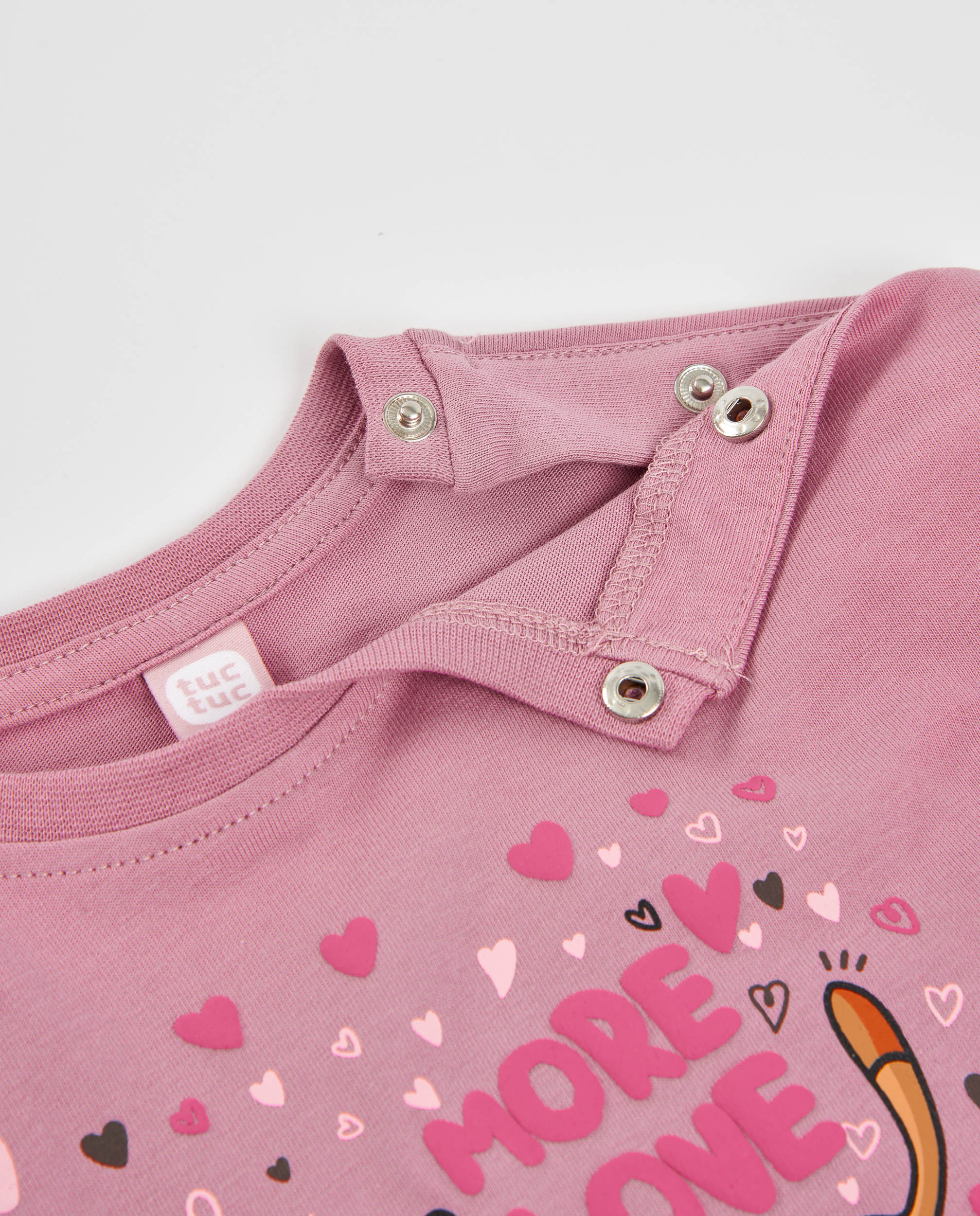 TucTuc Magliette Maglia Bambina Rosa Bassotto Maniche Lunghe