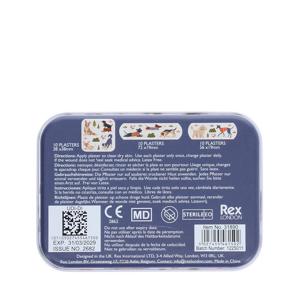 Rex London Cerotti Cani Scatolina Metallo 30 Pezzi Senza Lattice