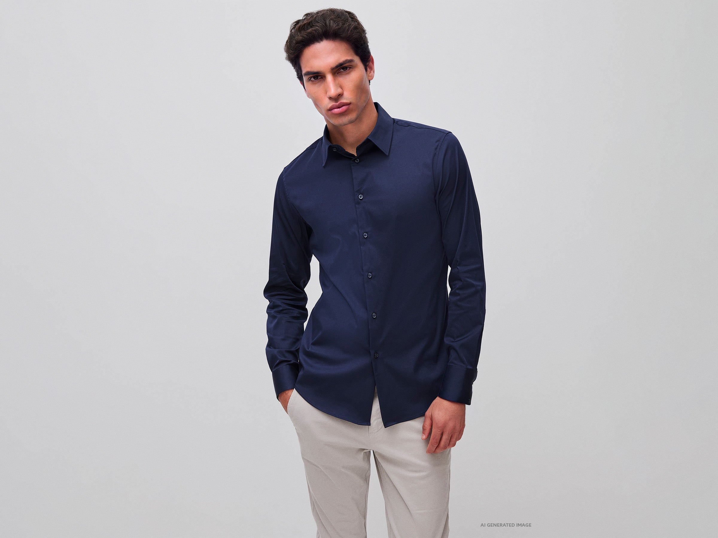 United Colors of Benetton Camicia Slim Fit Cotone Elasticizzato