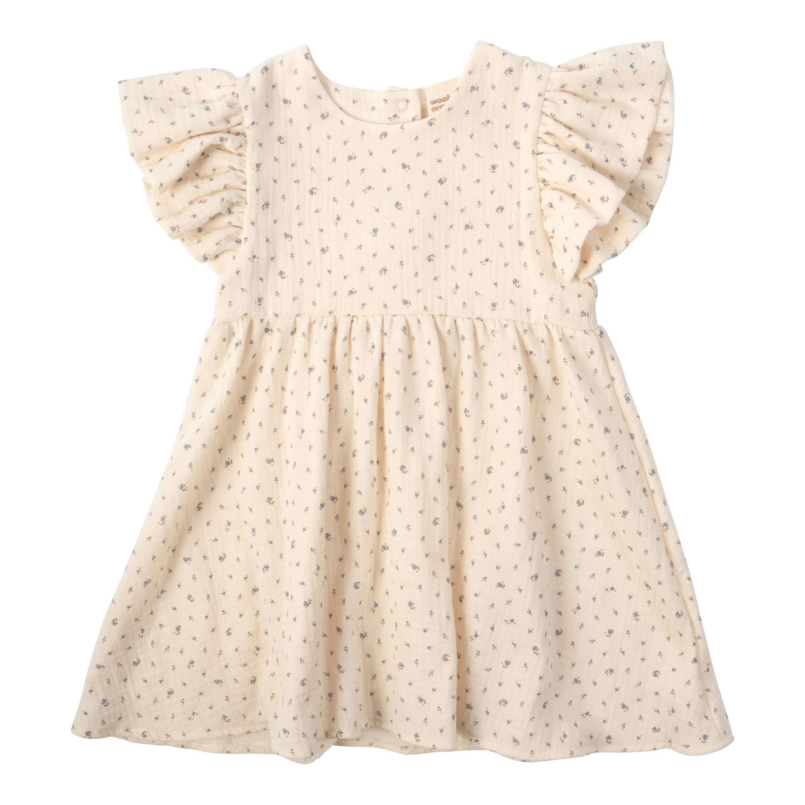 Woolly Organic Muslin Dress vestito bimba ali cotone bio
