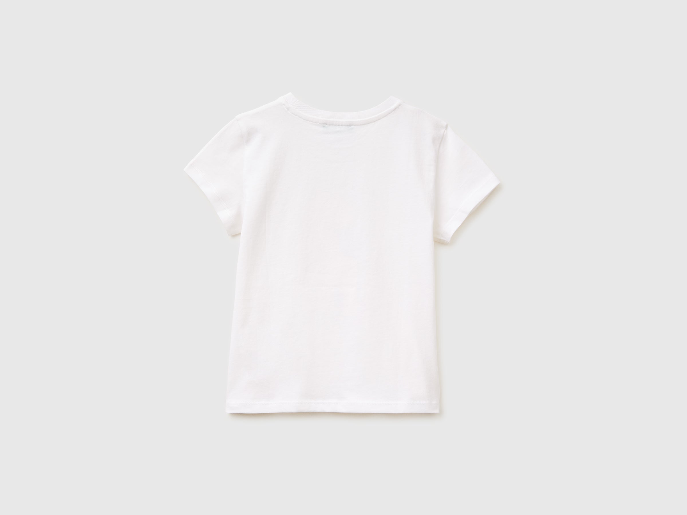 Benetton T-shirt Stampa Glitter Maglietta 82 Cotone Biologico
