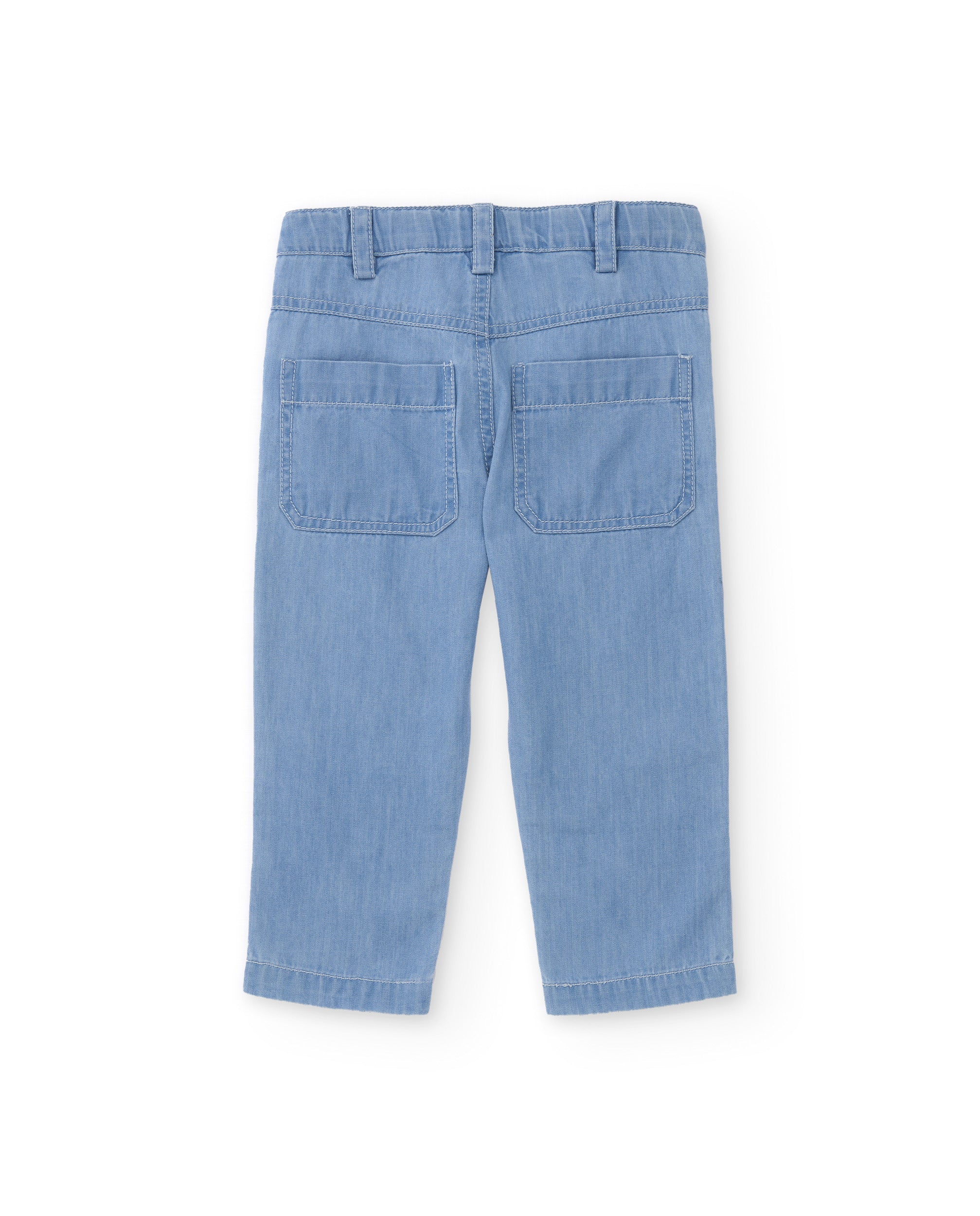 TucTuc Pantaloni denim bambino blu ricamo granchio