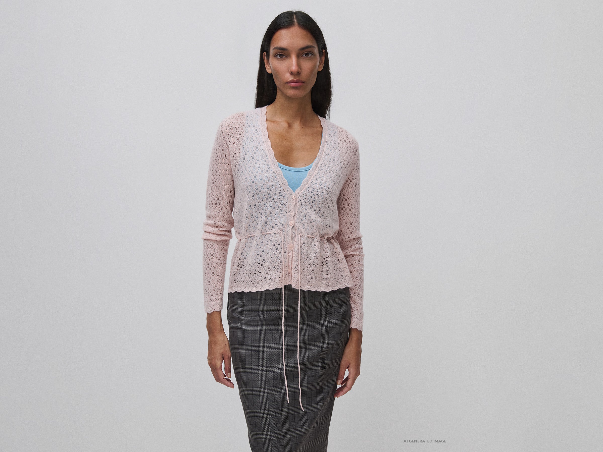 United Colors of Benetton cardigan traforato lana taglia S