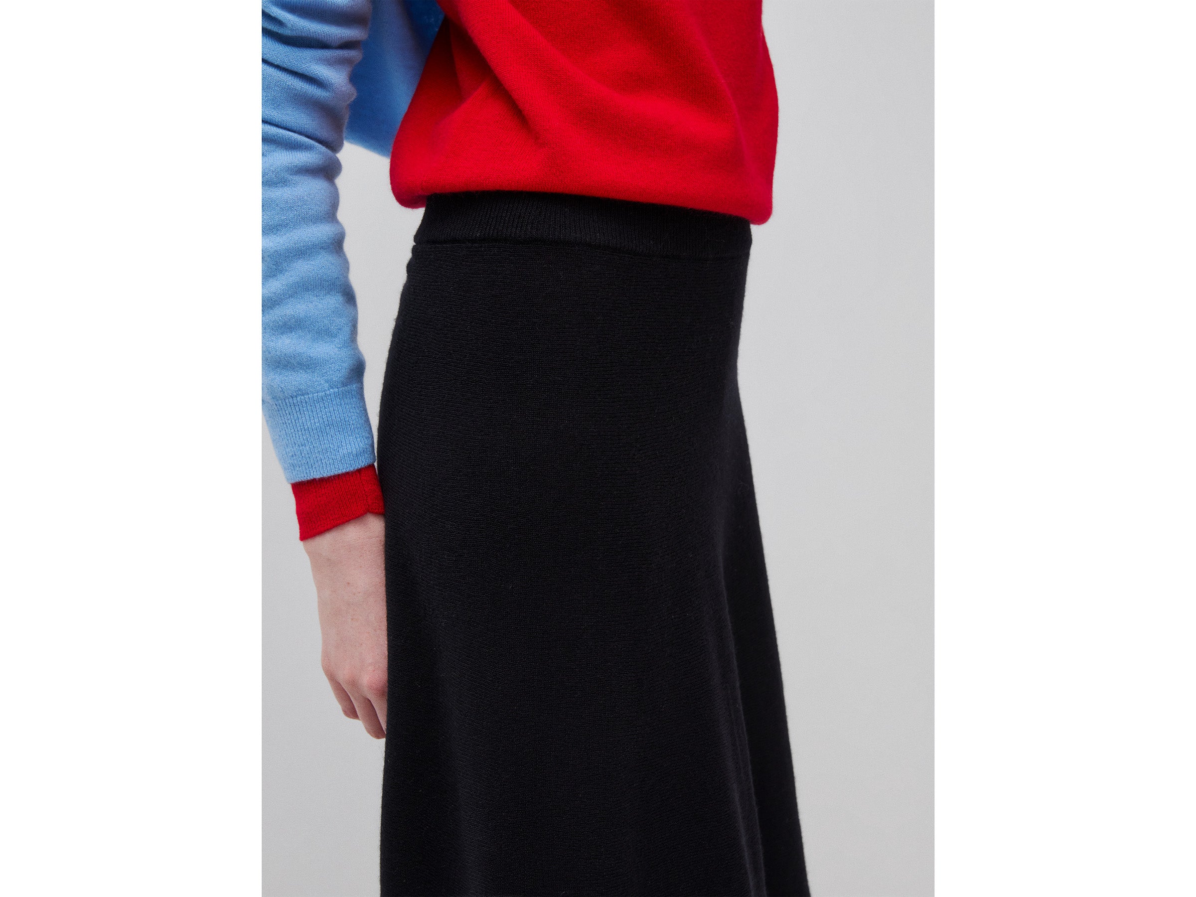 Benetton gonna midi maglia misto lana svasata M