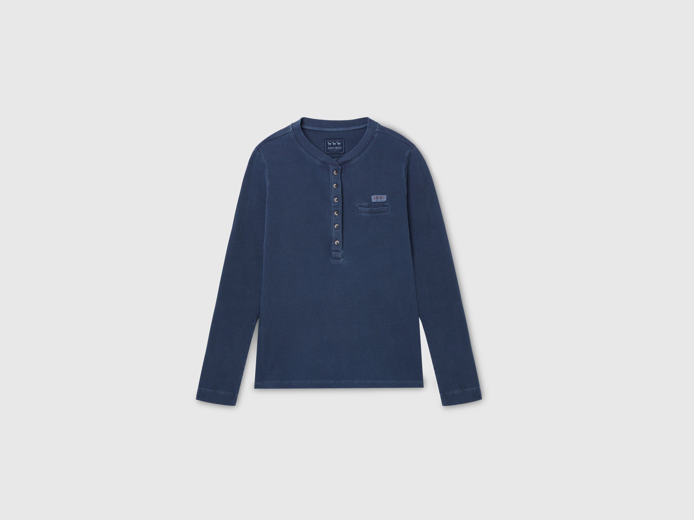 Benetton T-Shirts Maglietta henley cotone taschino