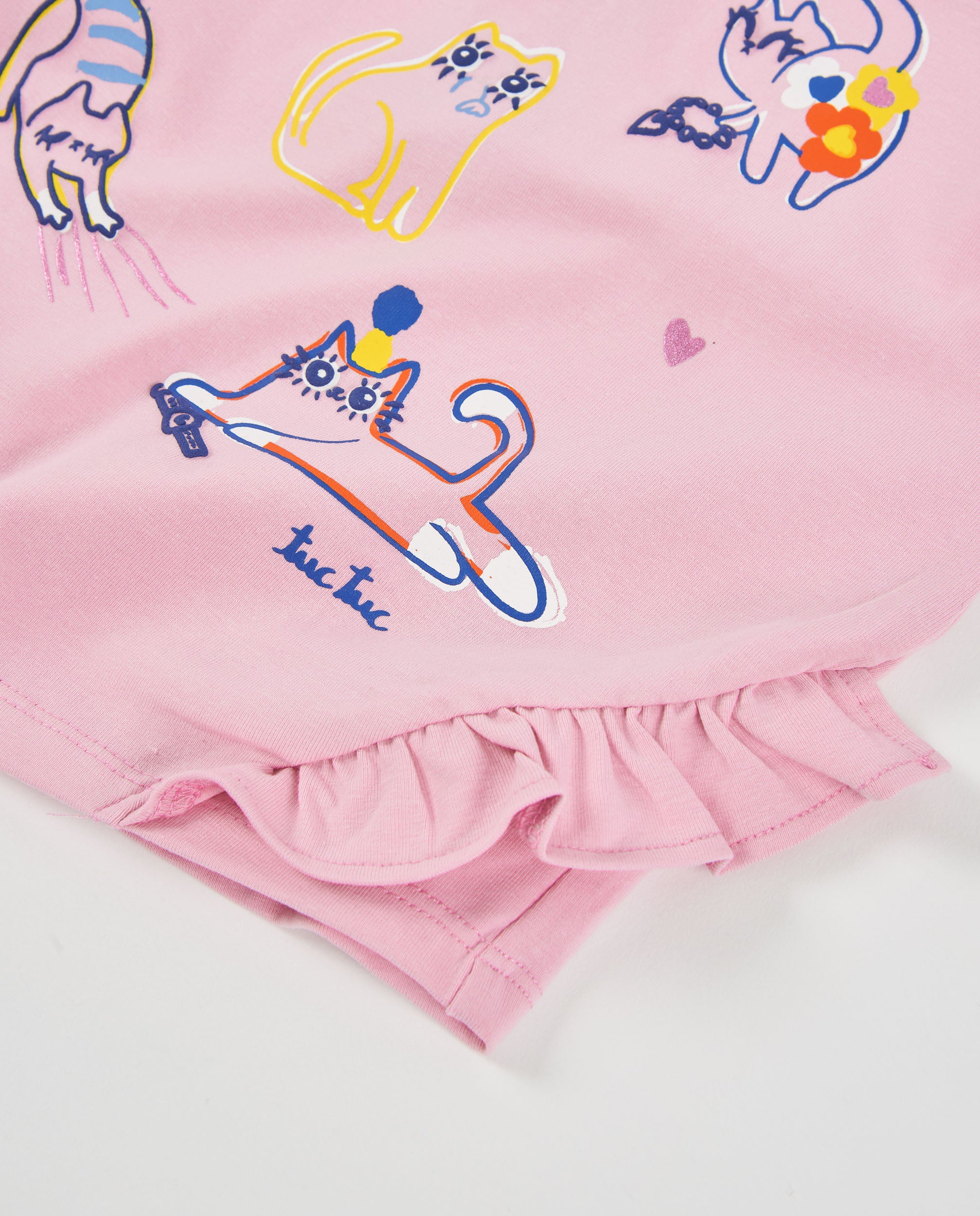 TucTuc Magliette Maglia Gatti Rosa Chiaro