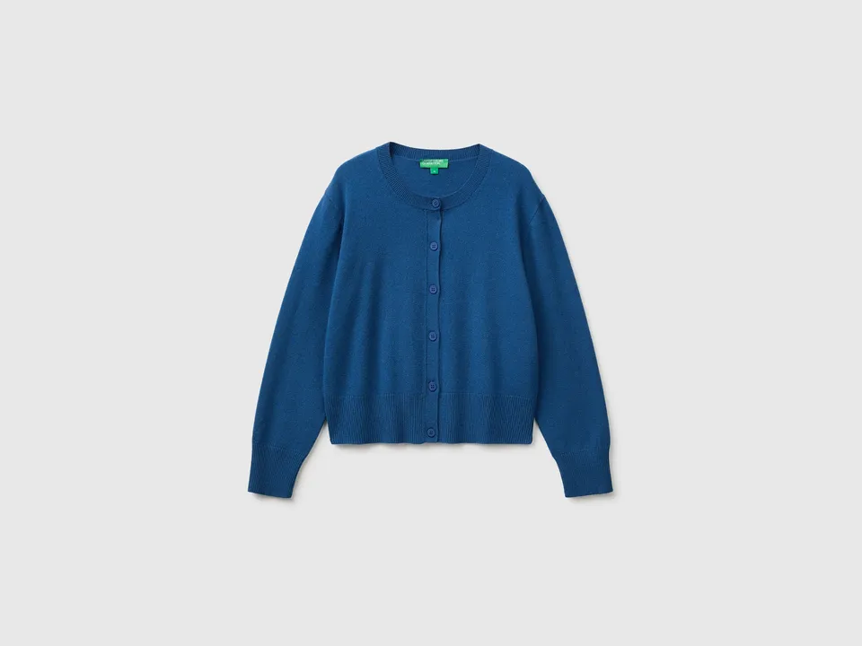 United Colors of Benetton Cardigan Cashmere Lana Donna Girocollo