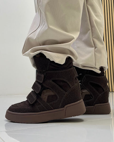 Sottosopra gsra153 sneakers zeppa marrone 38 stretch