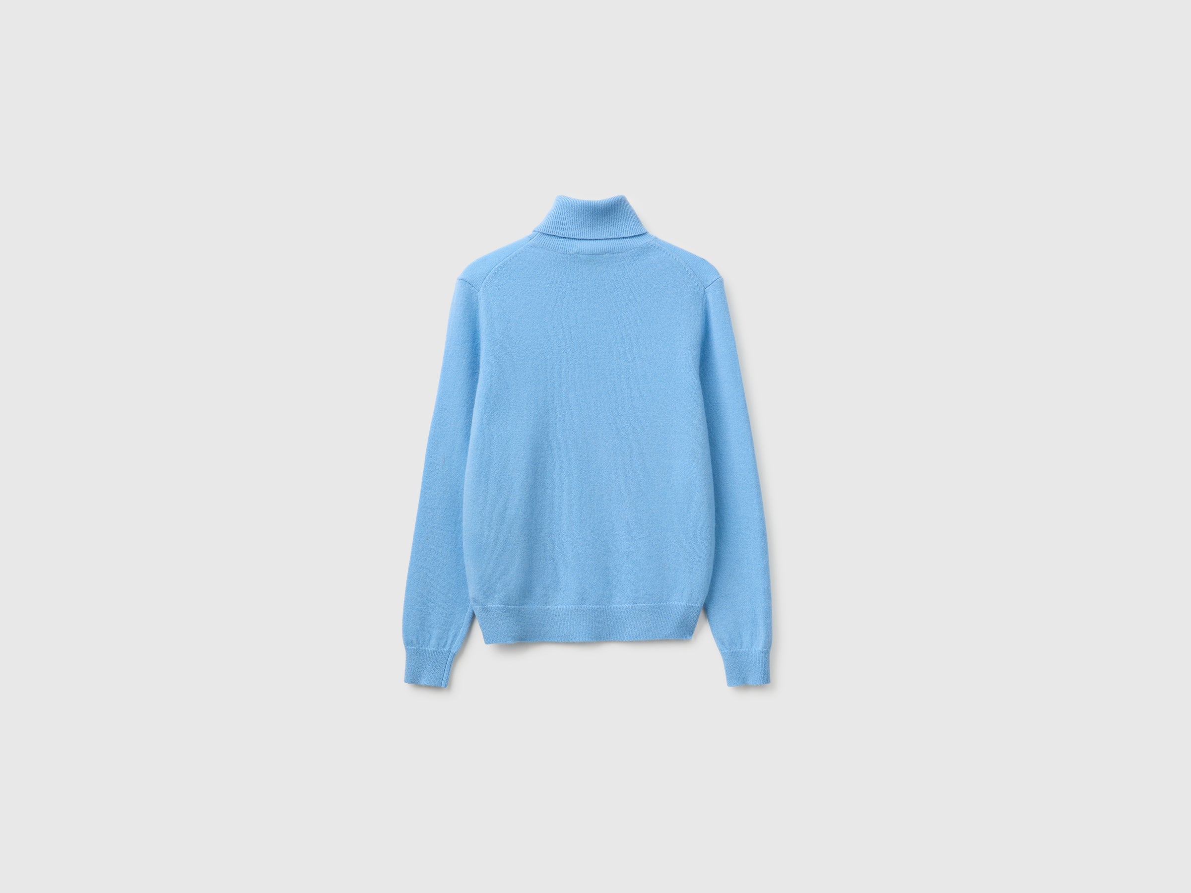 United Colors of Benetton maglione lana merino dolcevita azzurro