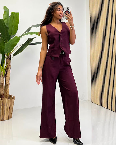 Sottosopra gm11 pantalone palazzo donna classico multicolore