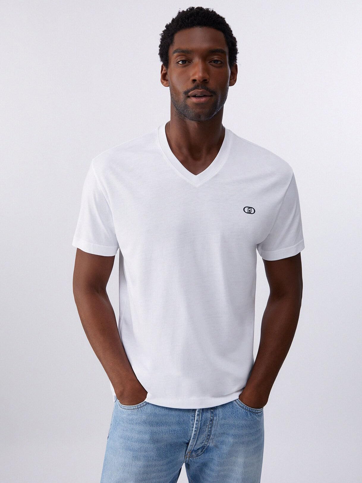 Liu Jo Baby Scollo a V T-Shirt Cotone Comoda