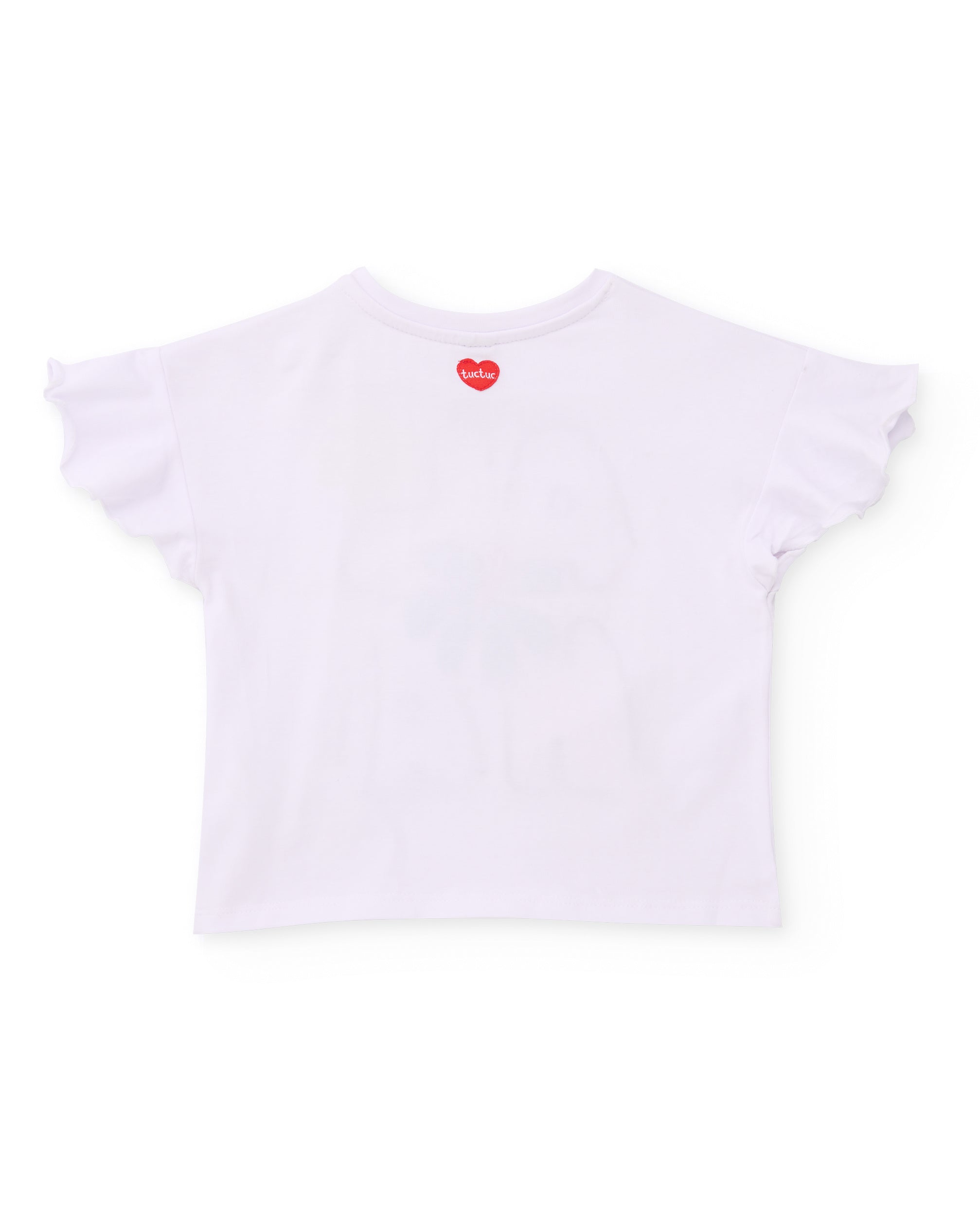 TucTuc Magliette t-shirt bimba bianca aloha volant