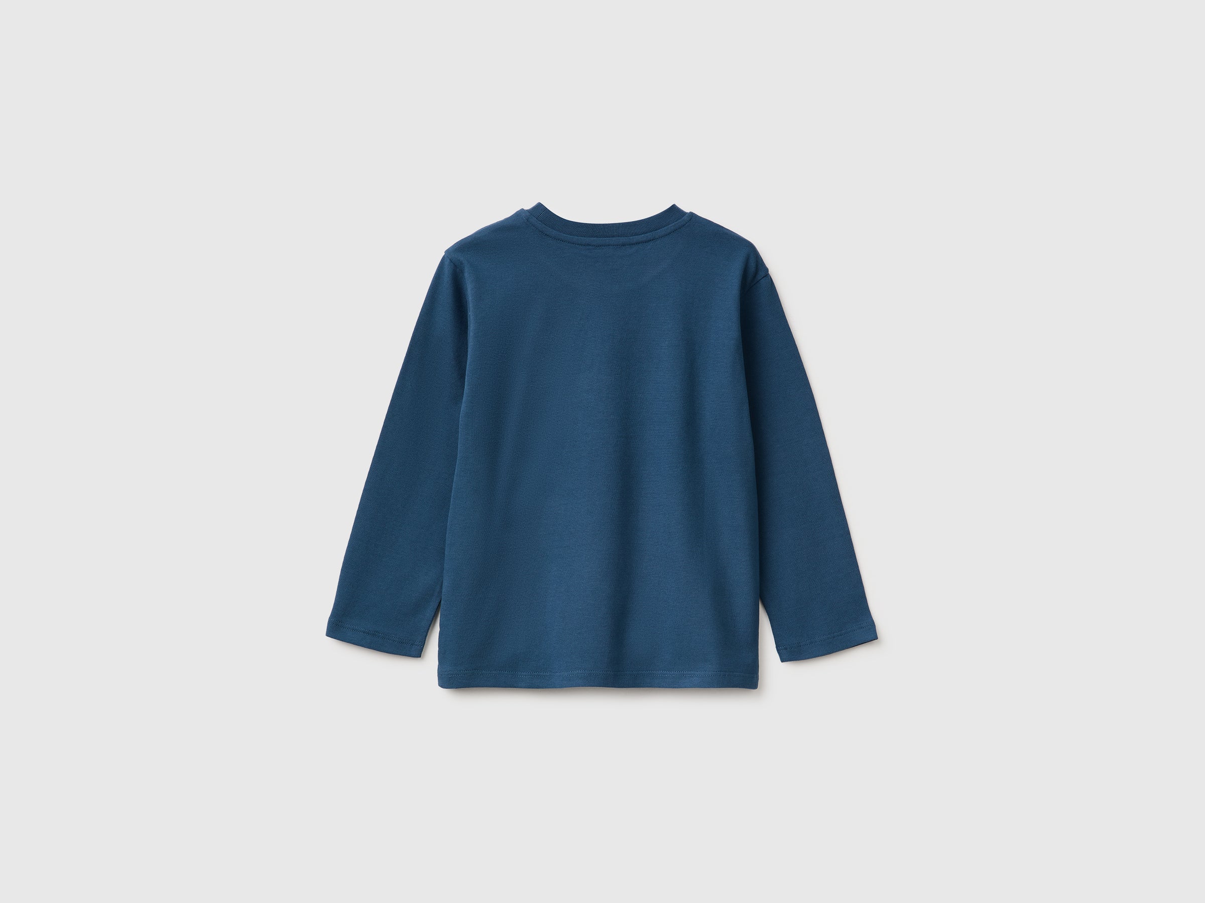 United Colors of Benetton Maglia Manica Lunga Stampa Logo Cotone Bio