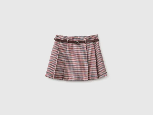United Colors of Benetton Checked Mini Gonna Scozzese Viscosa Cintura