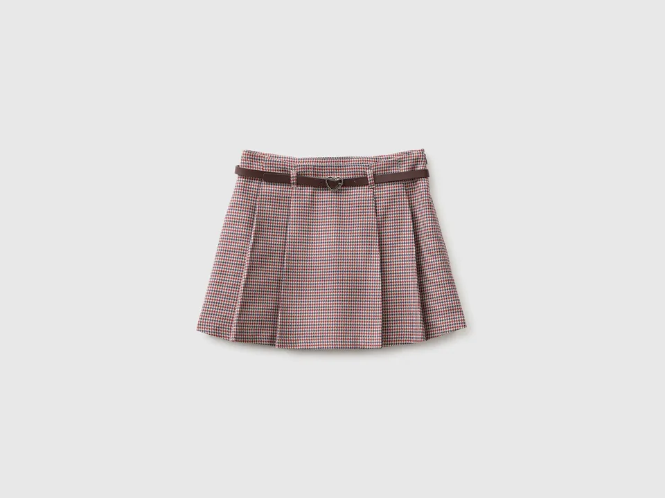 United Colors of Benetton Checked Mini Gonna Scozzese Viscosa Cintura