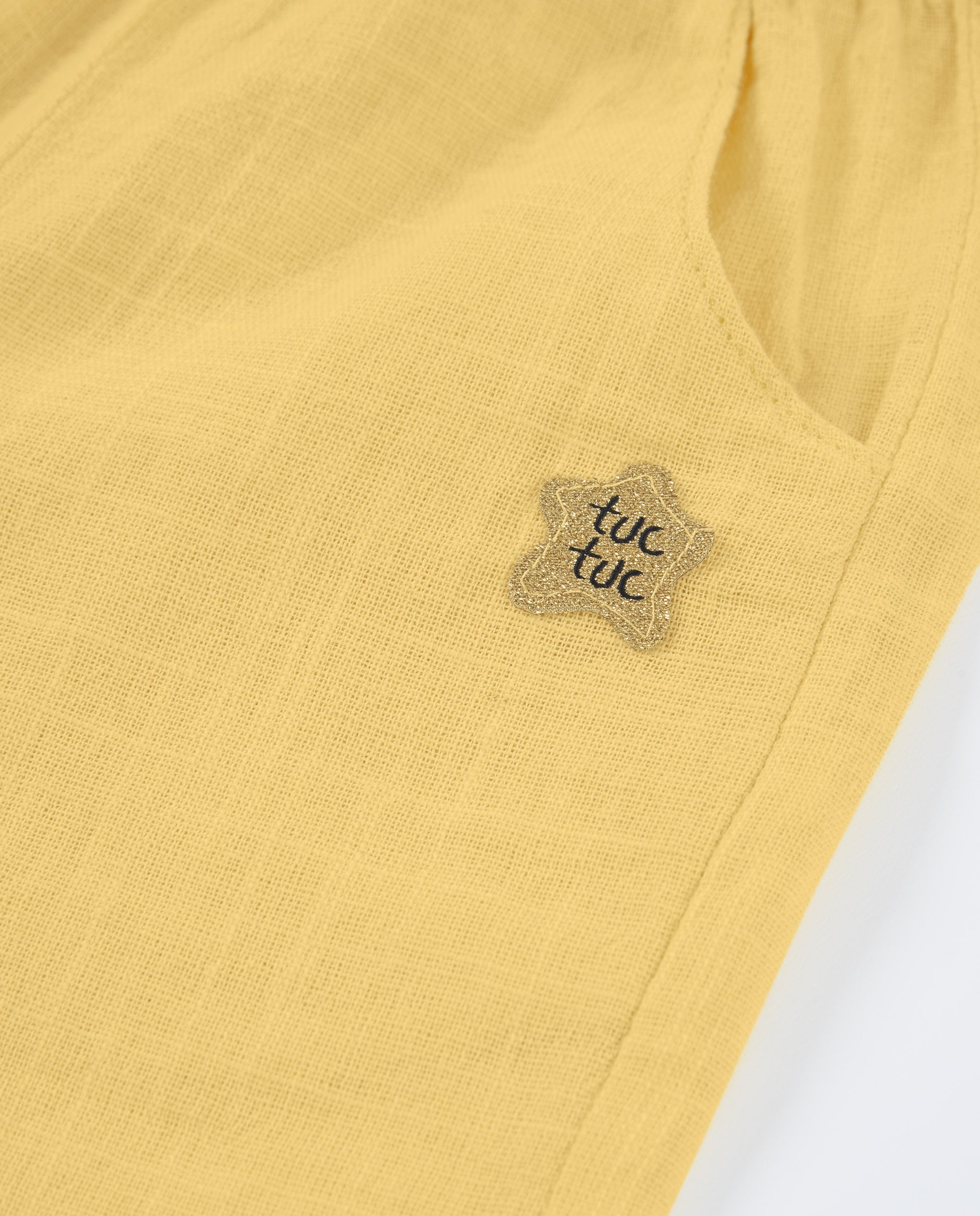TucTuc Pantaloni Culotte Bambina Giallo Tasche Fiocco