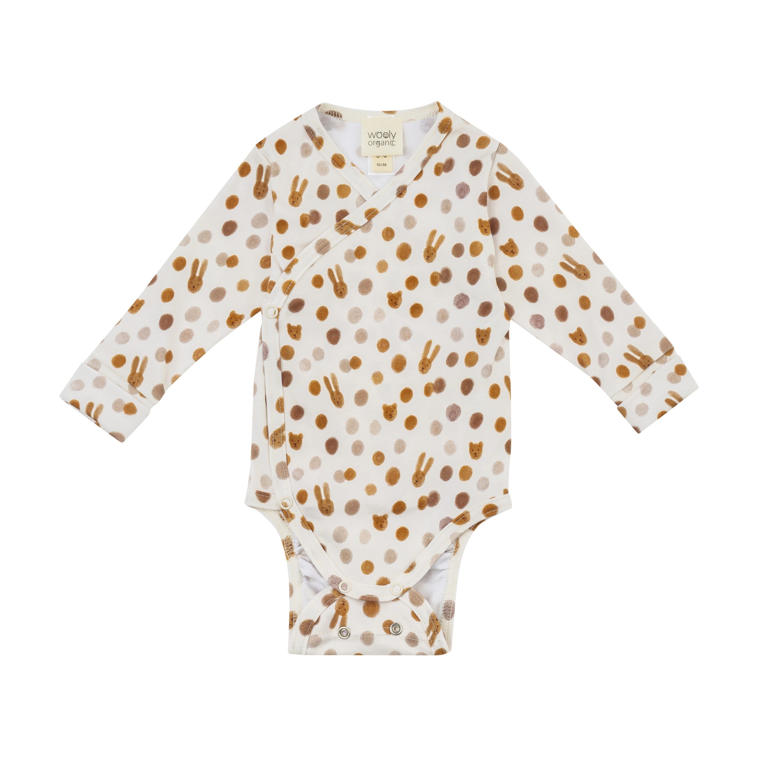 Woolly Organic NOOS body avvolgibile manica lunga GOTS