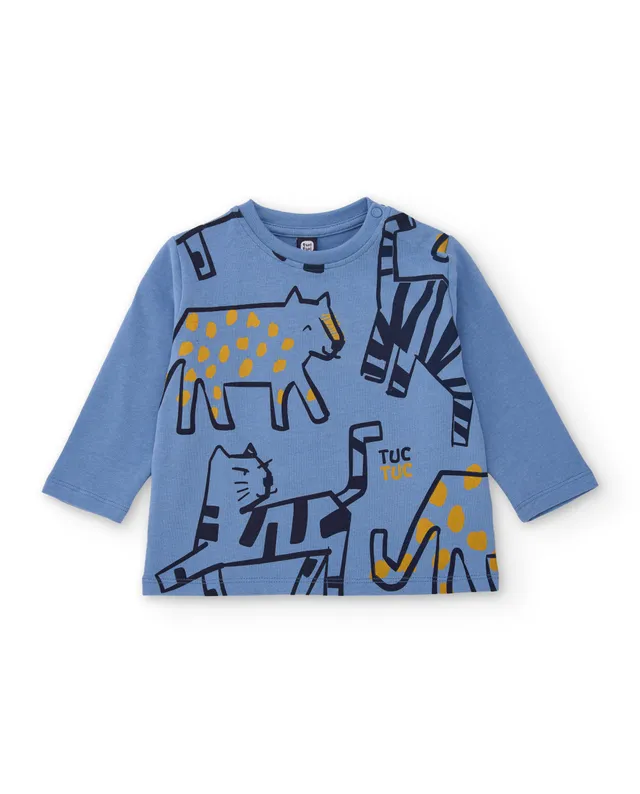 TucTuc Magliette Maglia Bimbo Blu Tigri Jersey Cotone