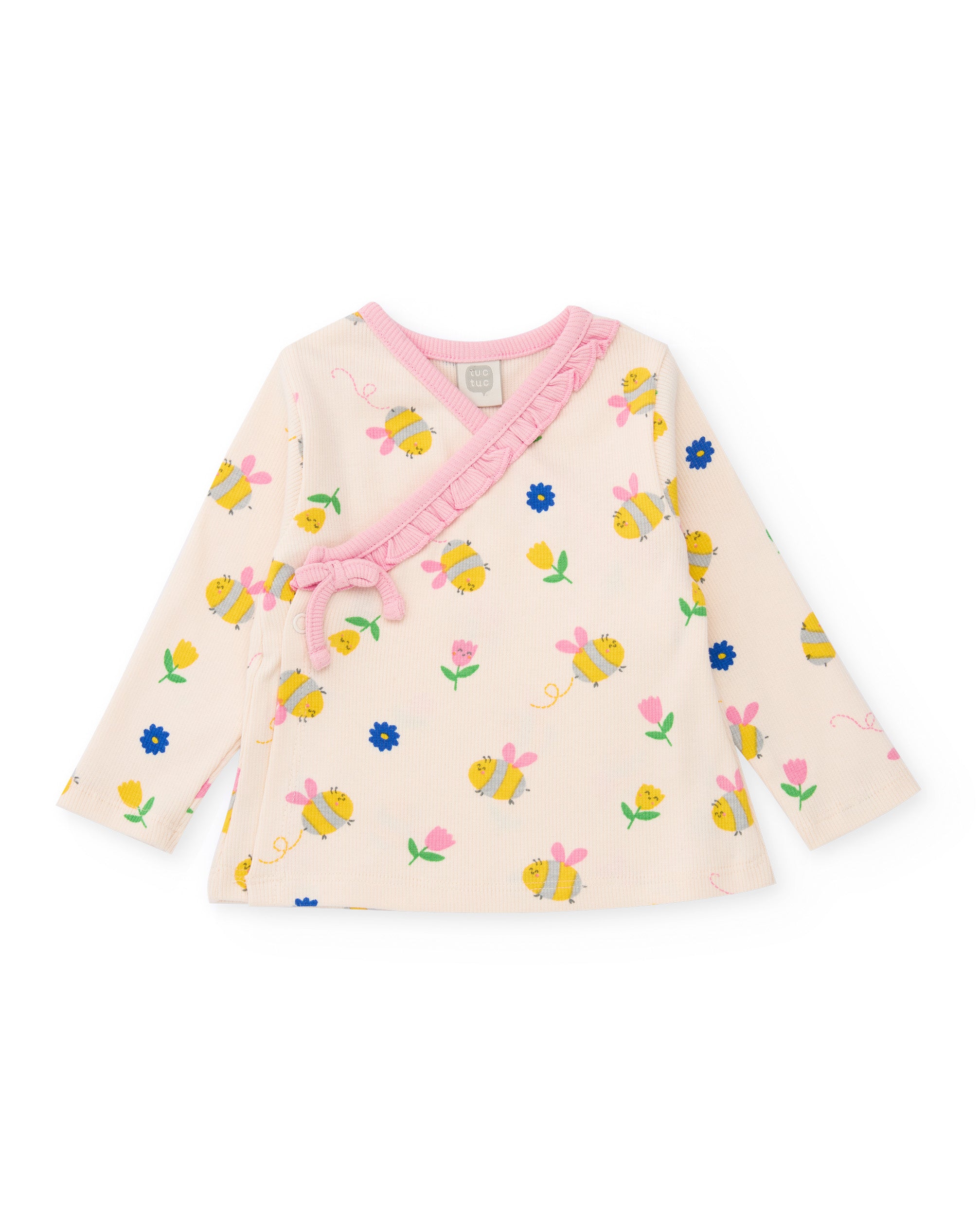 TucTuc Completi completo maglia neonata beige 2 pezzi laterale