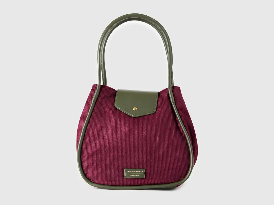 United Colors of Benetton Velvet tote bag borsa velluto OS