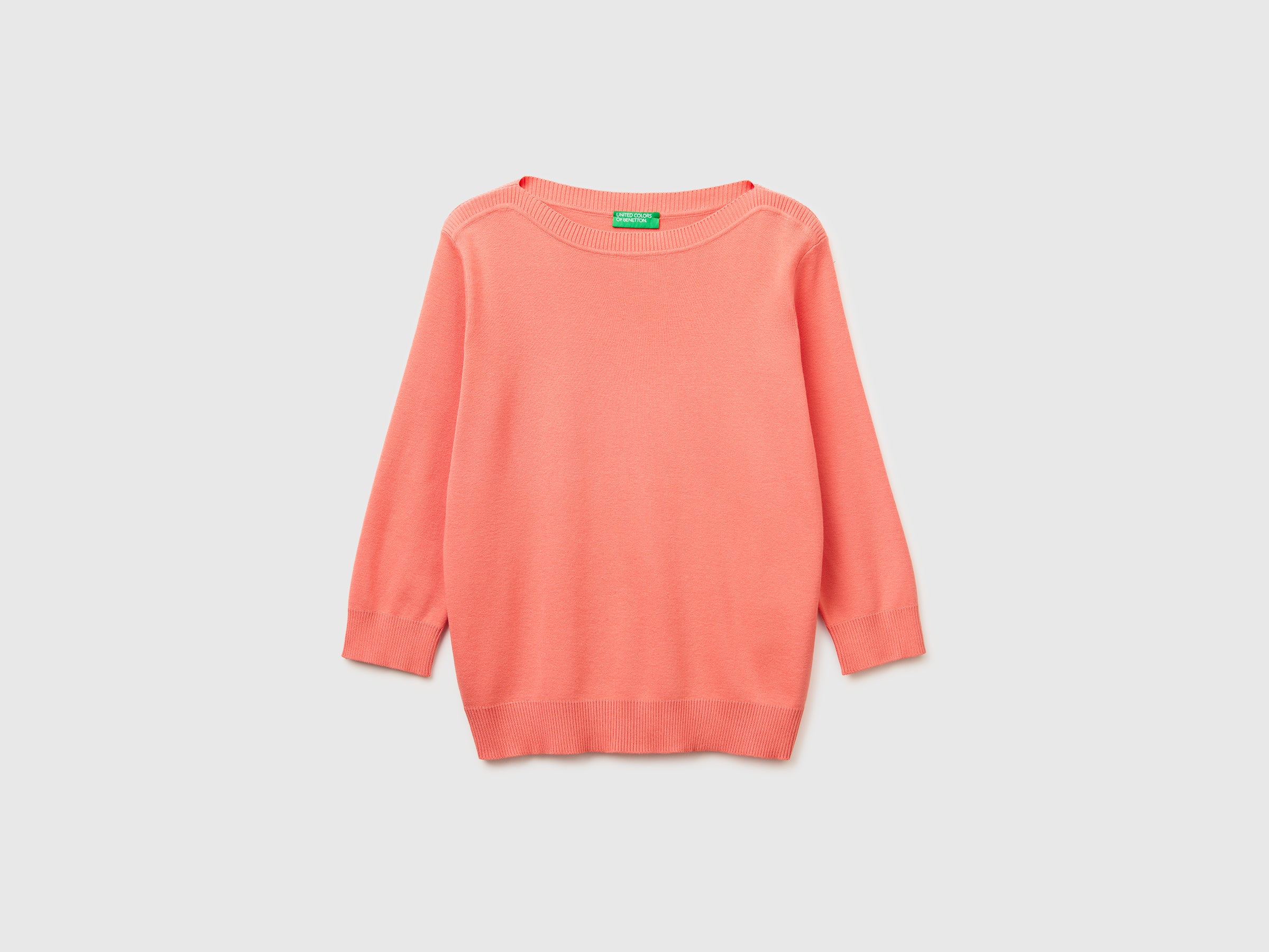 United Colors of Benetton Maglione Cotone Scollo Barca Pesca M