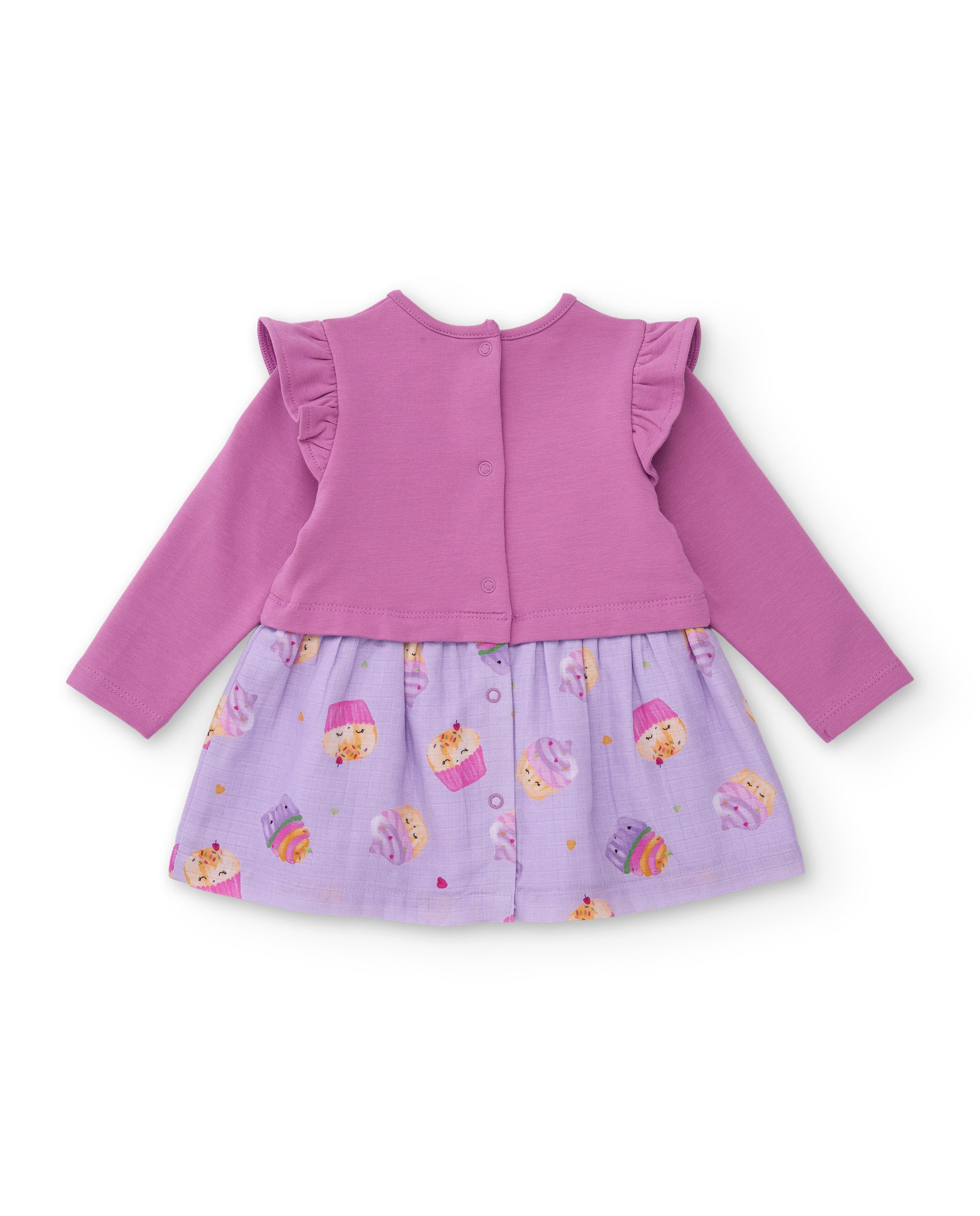 TucTuc Vestiti vestito neonata Viola cupcake volant cotone