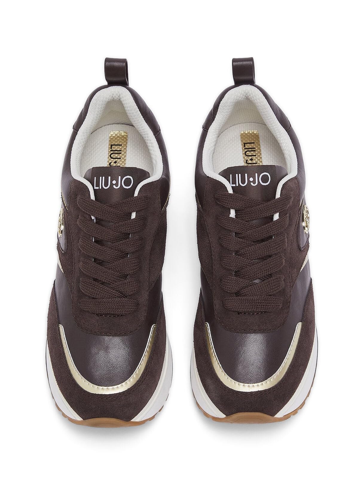 Liu Jo Sneakers Platform Pelle Suede Marrone Suola 4,5 cm
