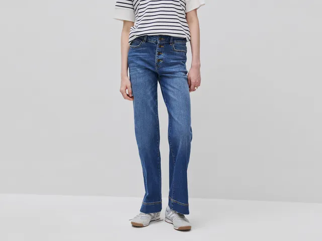 United Colors of Benetton Flared Jeans Bottoni Cotone Taglia 28