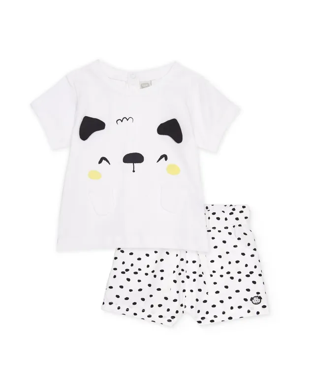 TucTuc Completi maglia neonato bianco cagnolino shorts