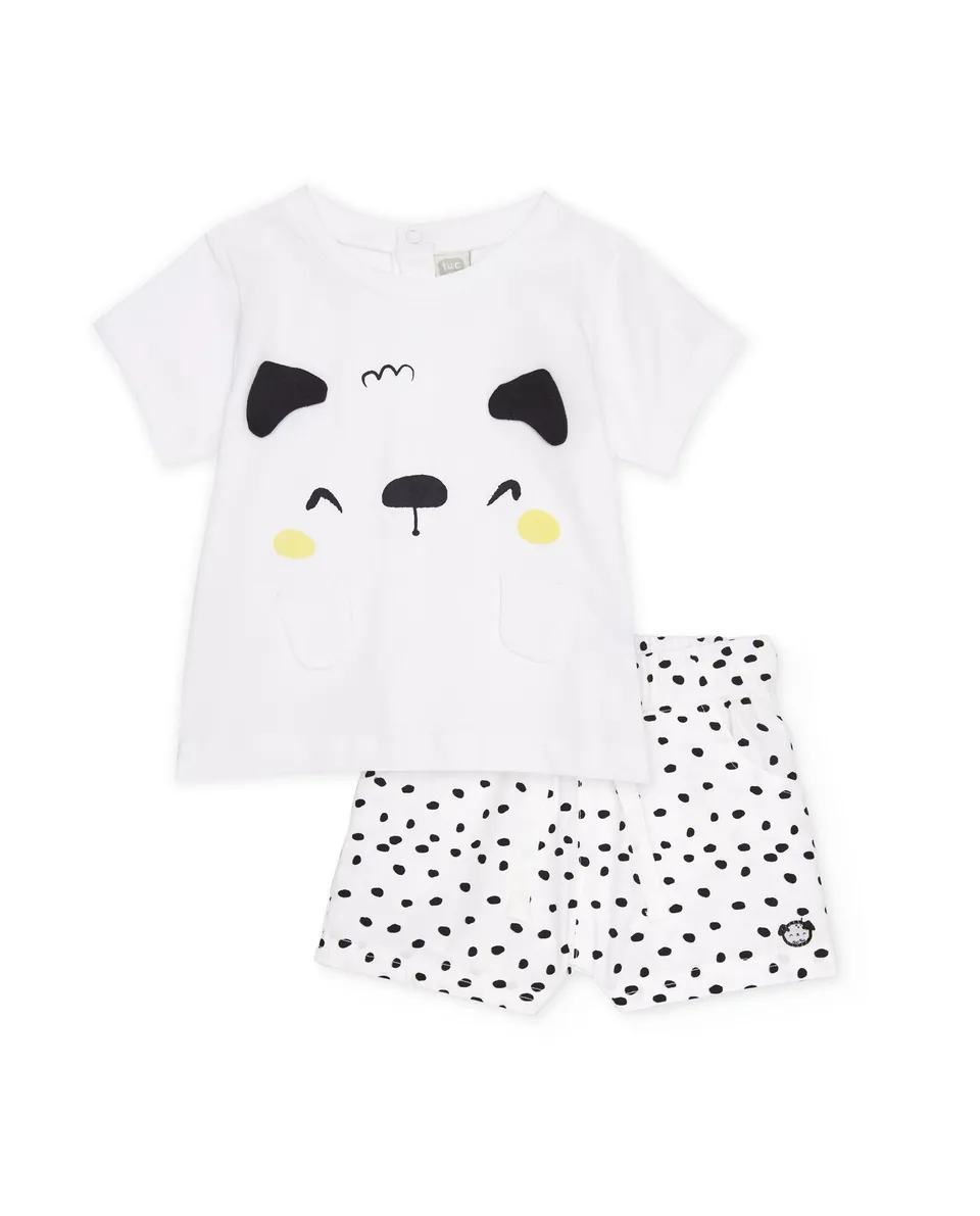 TucTuc Completi maglia neonato bianco cagnolino shorts