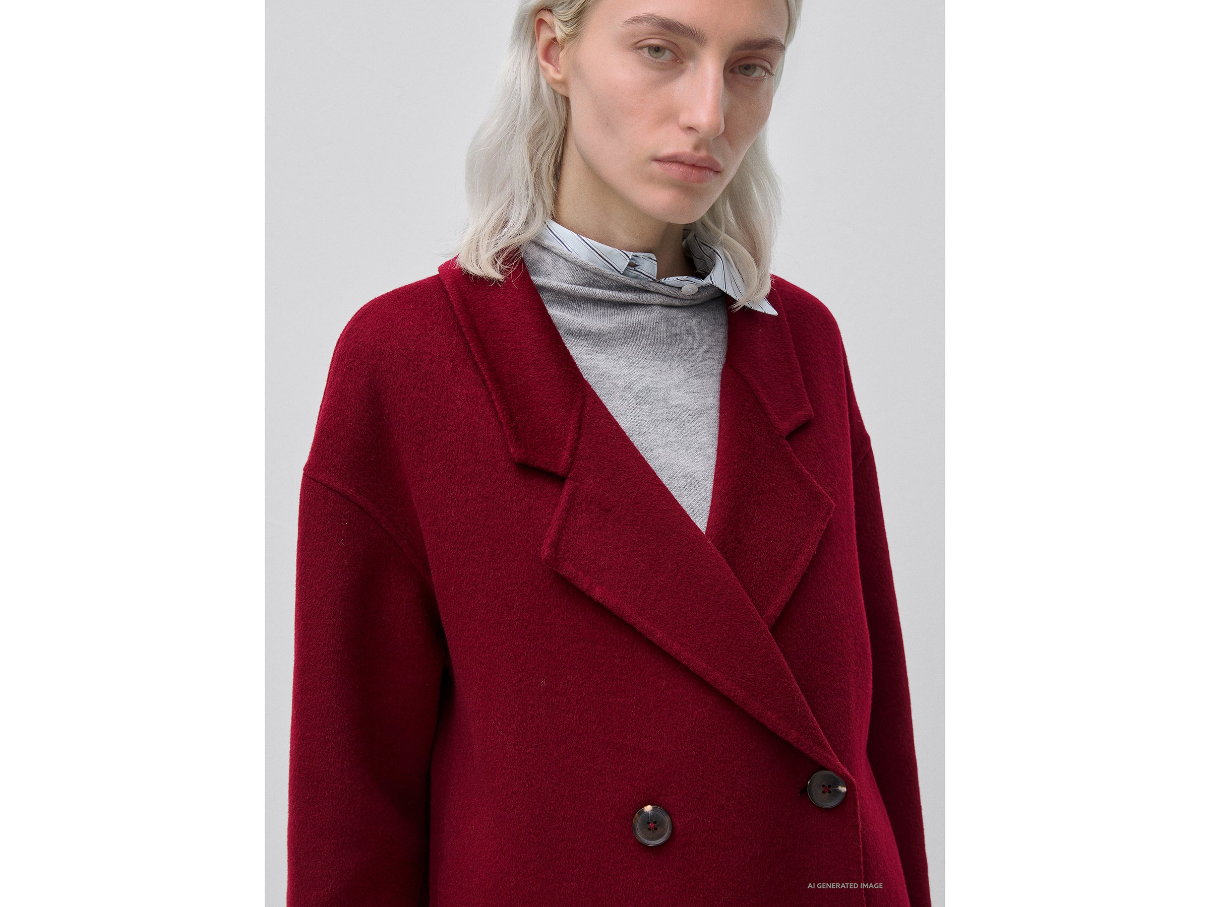 United Colors of Benetton cappotto lungo doppiopetto misto lana
