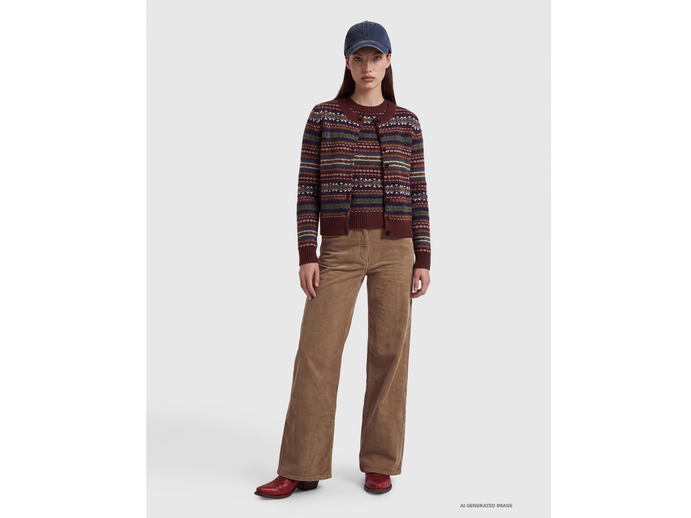 United Colors of Benetton Cardigan Jacquard lana collo tondo