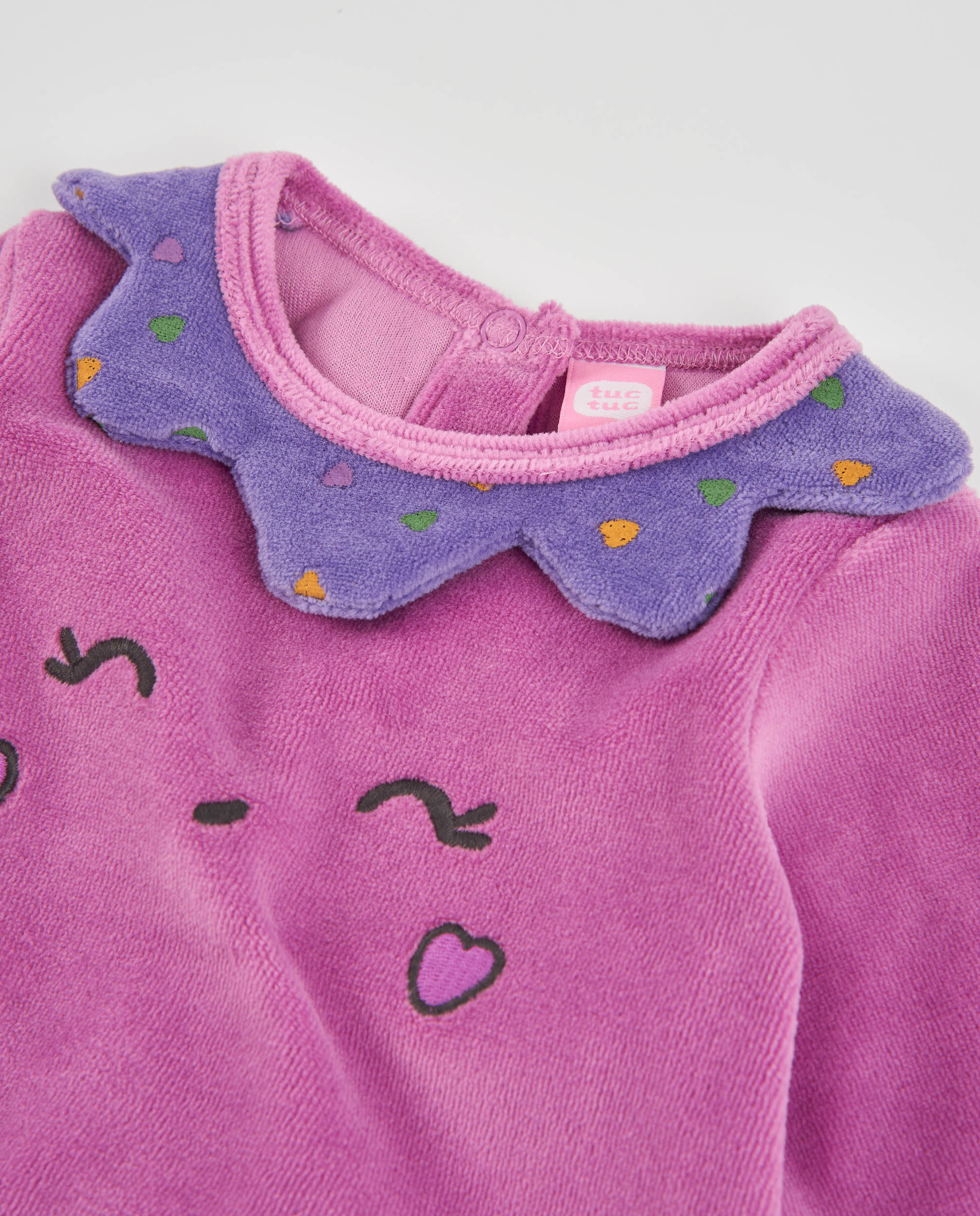 TucTuc Completi Completo Maglia Neonato Viola Ricamo