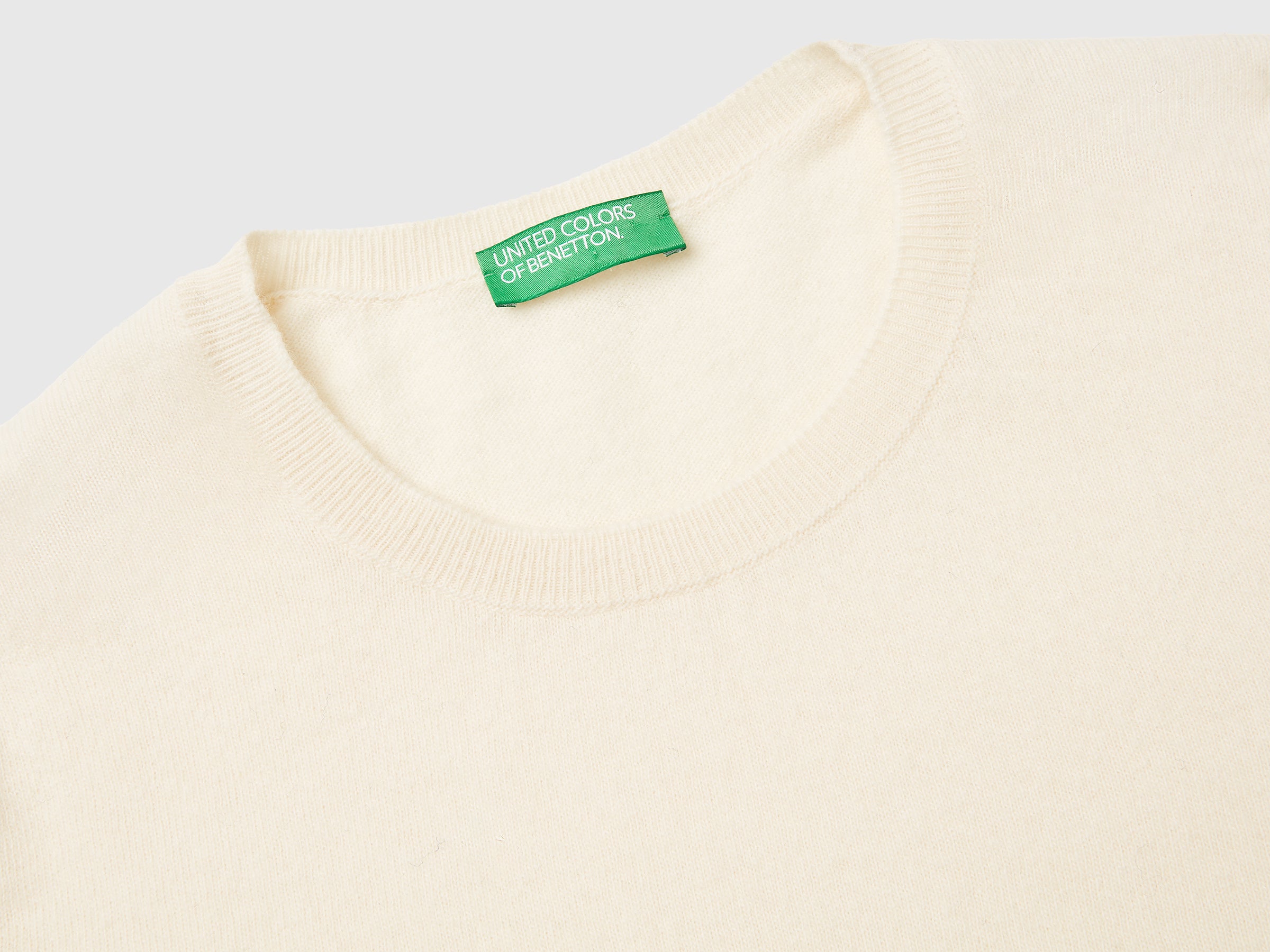 United Colors of Benetton Maglione Manica Corta Lana Merino Crema M