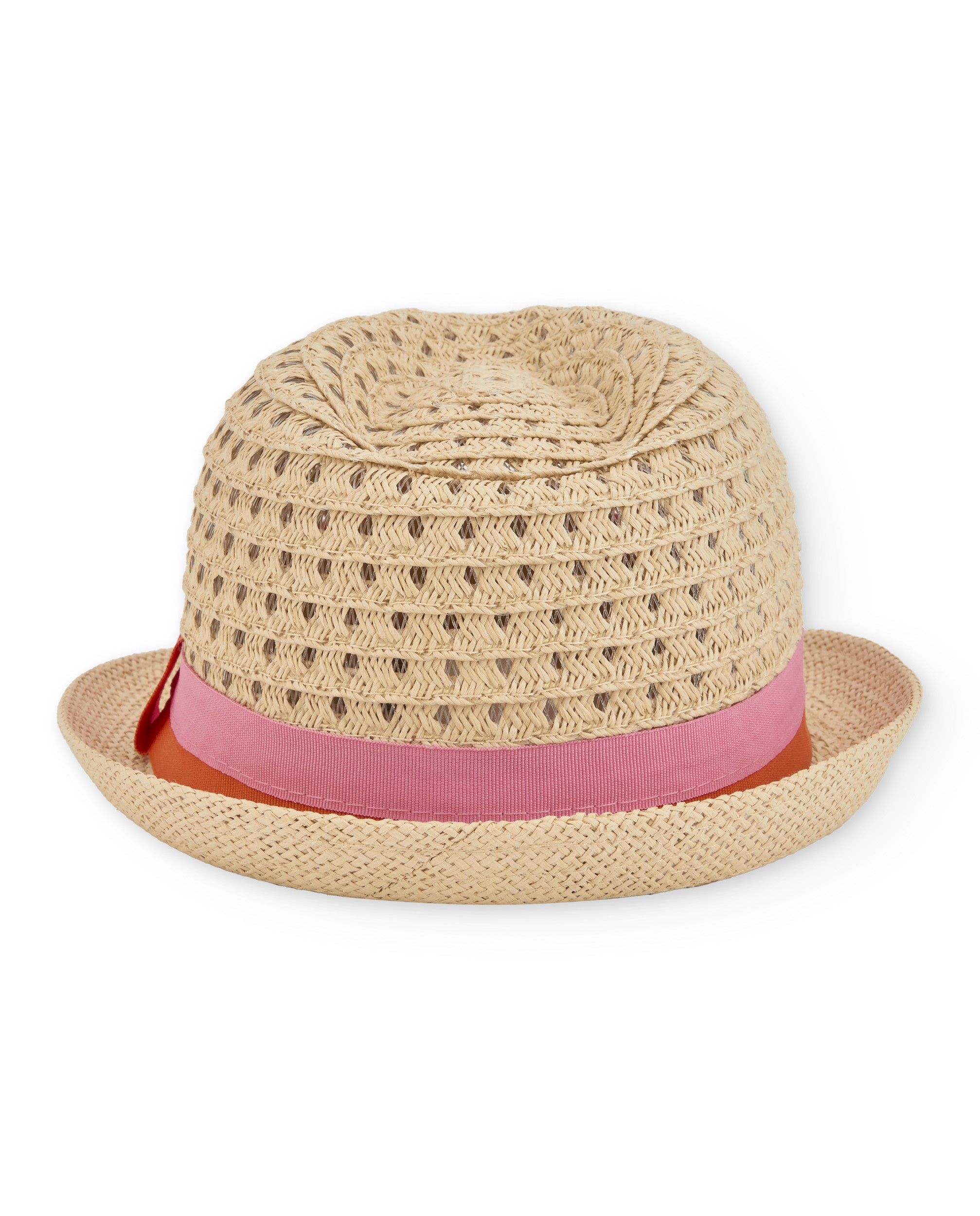 TucTuc Cappello bambina tessuto intrecciato beige nastro