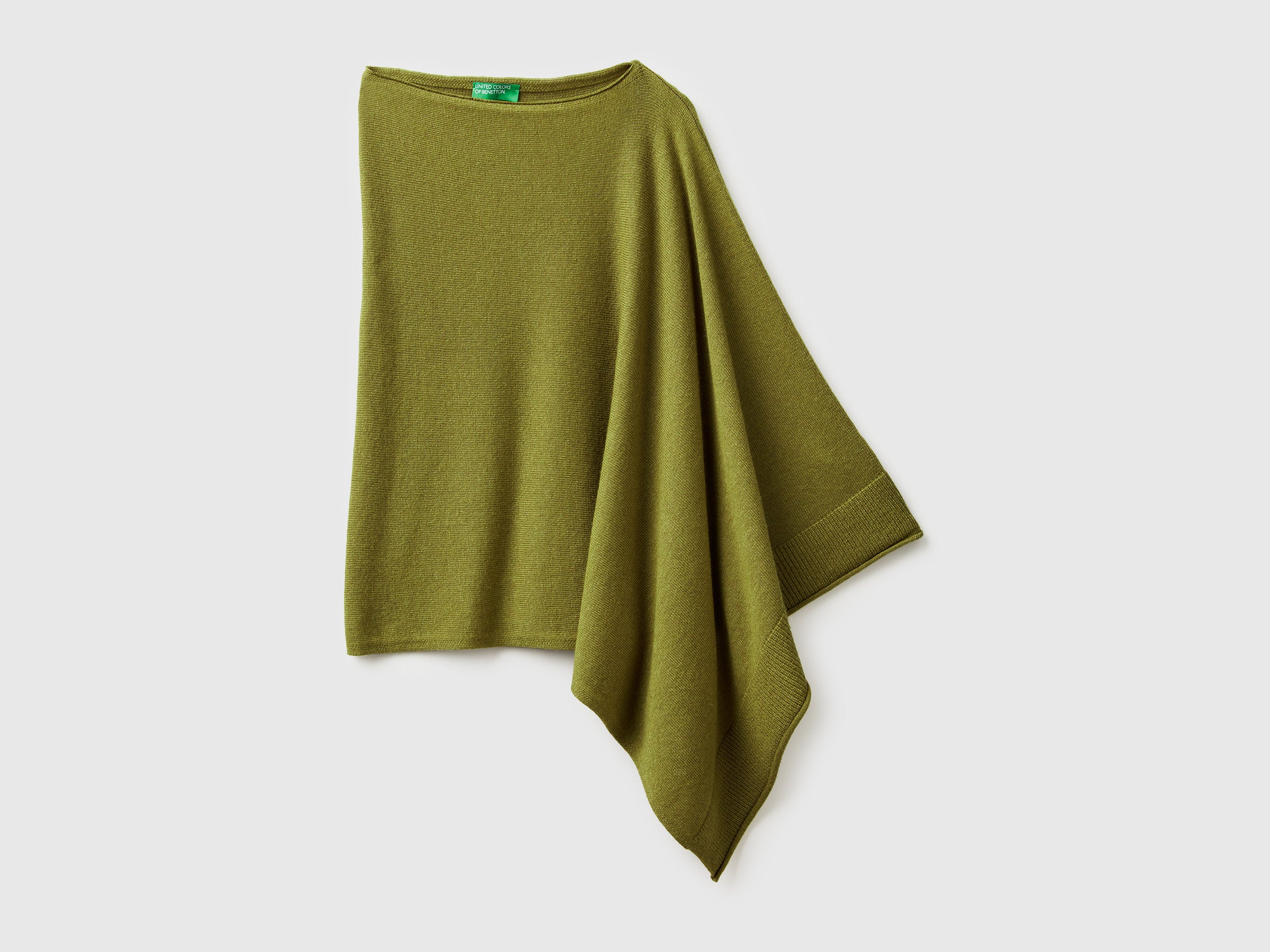 United Colors of Benetton Poncho Misto Cashmere Collo a Punta OS