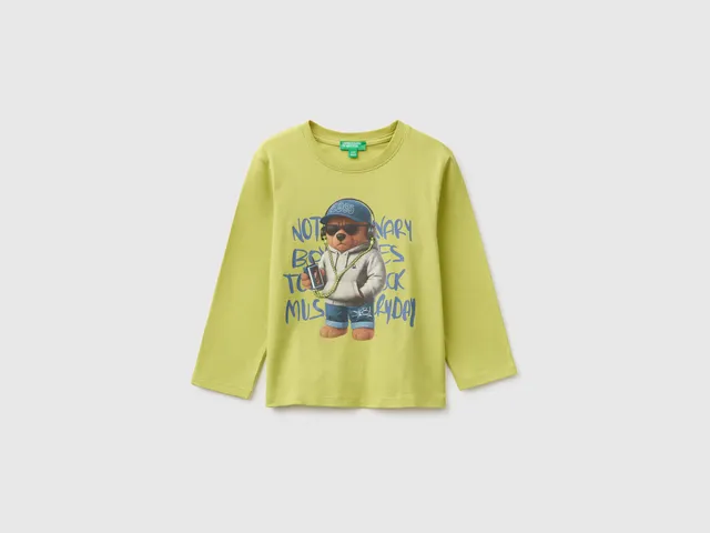 United Colors of Benetton maglietta stampa ricamo cotone 104