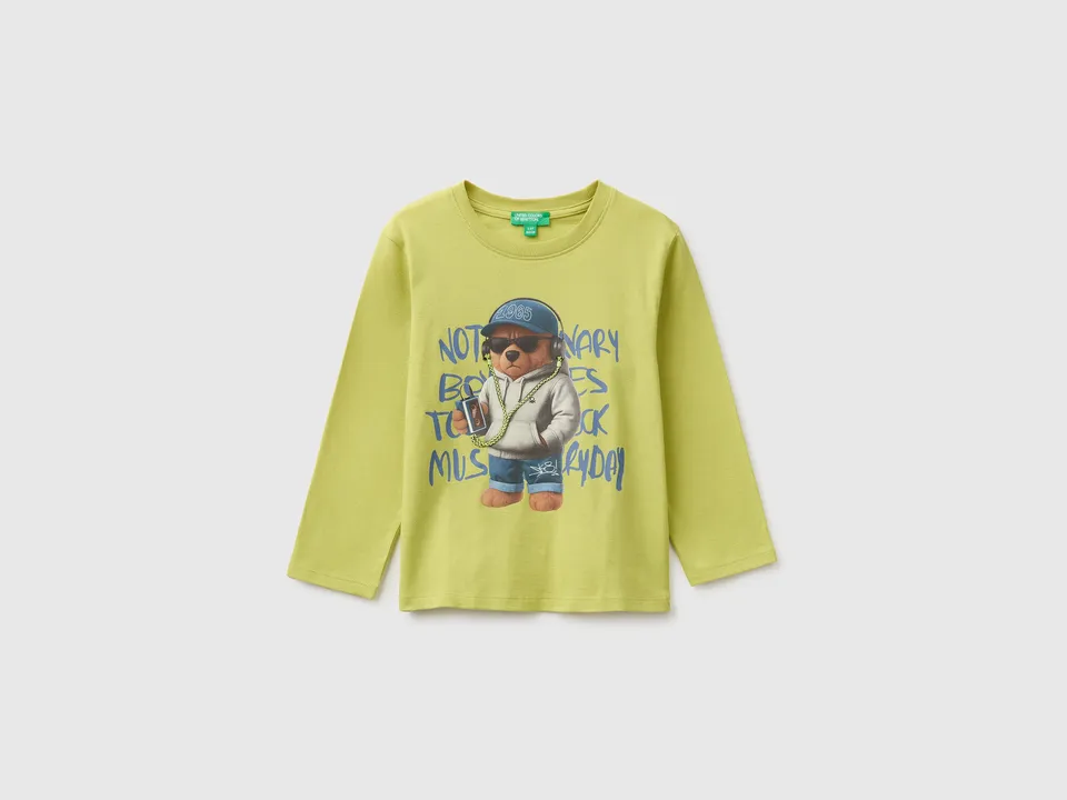 United Colors of Benetton maglietta stampa ricamo cotone 104
