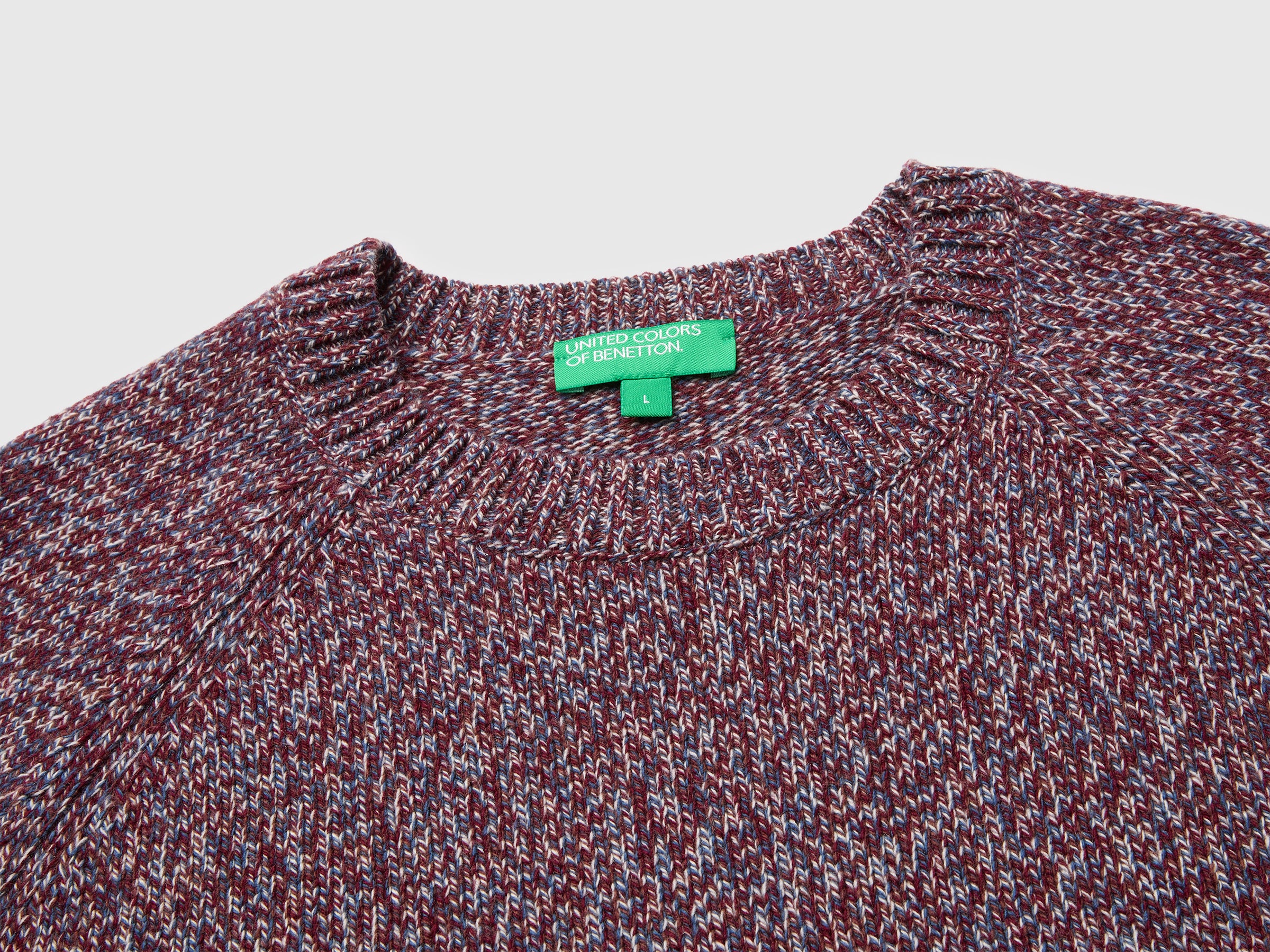 Benetton Maglione Color Block Maglia S Misto Lana