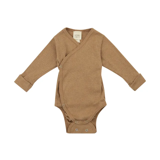 Woolly Organic Baby Bodysuits Body incrociato maniche lunghe cotone bio