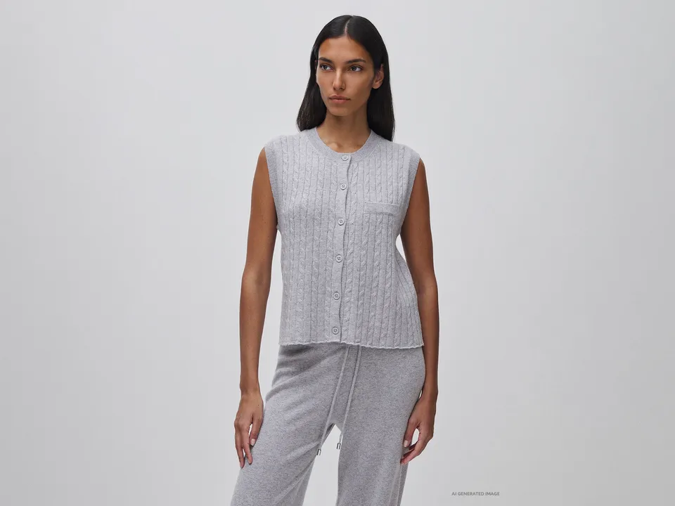 United Colors of Benetton gilet trecce lana cashmere
