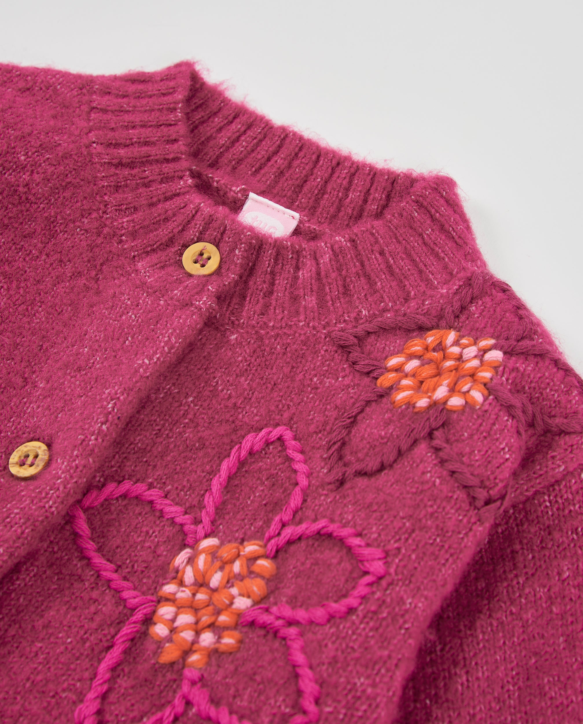TucTuc Maglioni cardigan bambina ricamo floreale viola