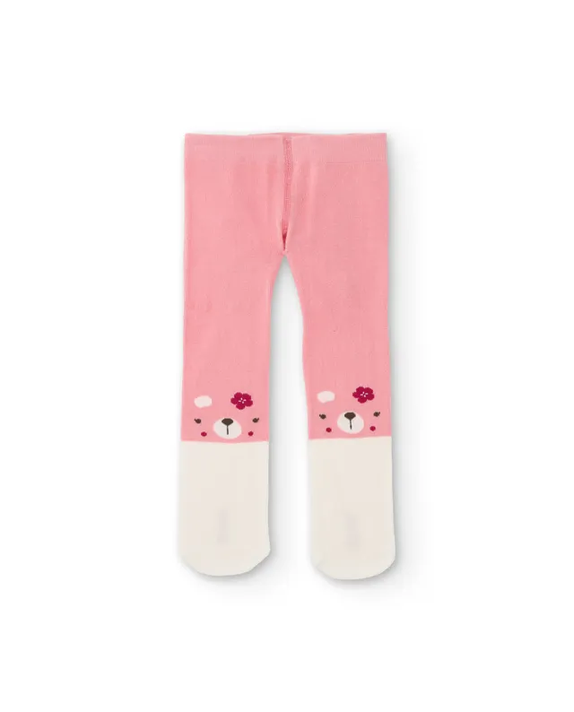 TucTuc Accessori Collant Neonata Rosa Maglia Faccine Animali Caldo
