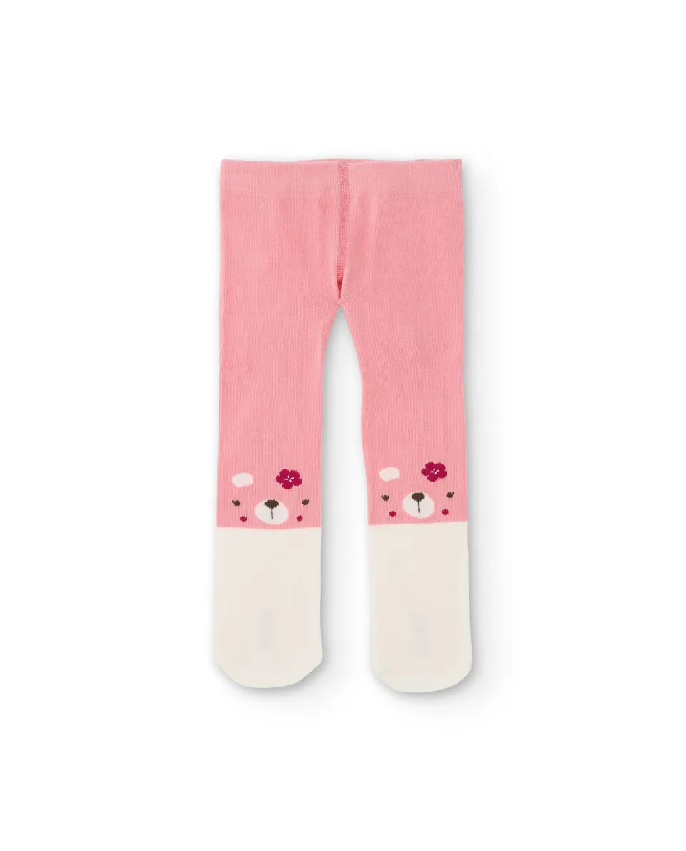 TucTuc Accessori Collant Neonata Rosa Maglia Faccine Animali Caldo