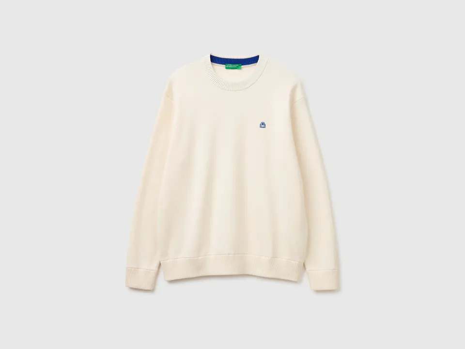 United Colors of Benetton Maglione Relaxed Maglia M Cotone Logo
