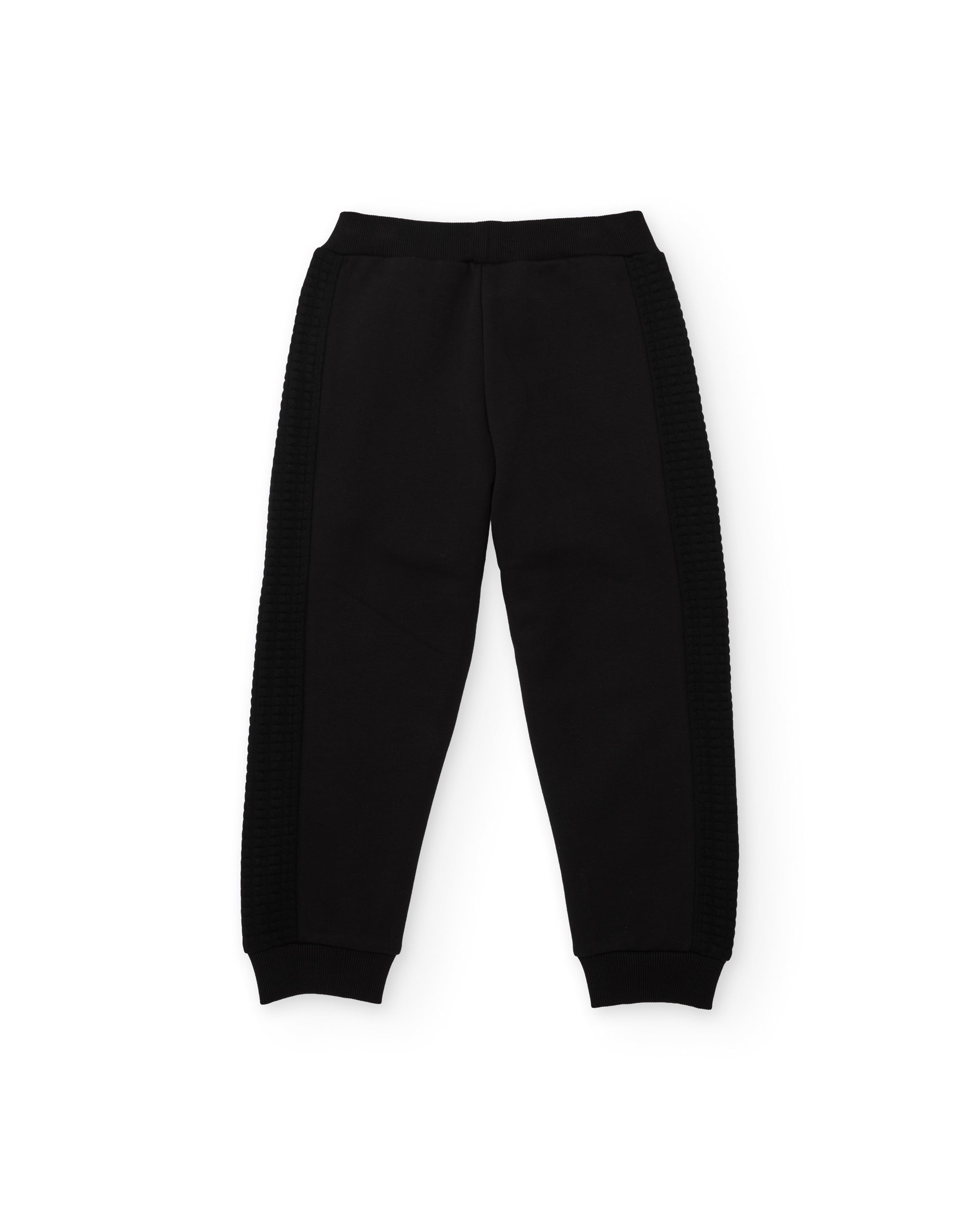 TucTuc Pantaloni bambino felpa neri ricami cerniere