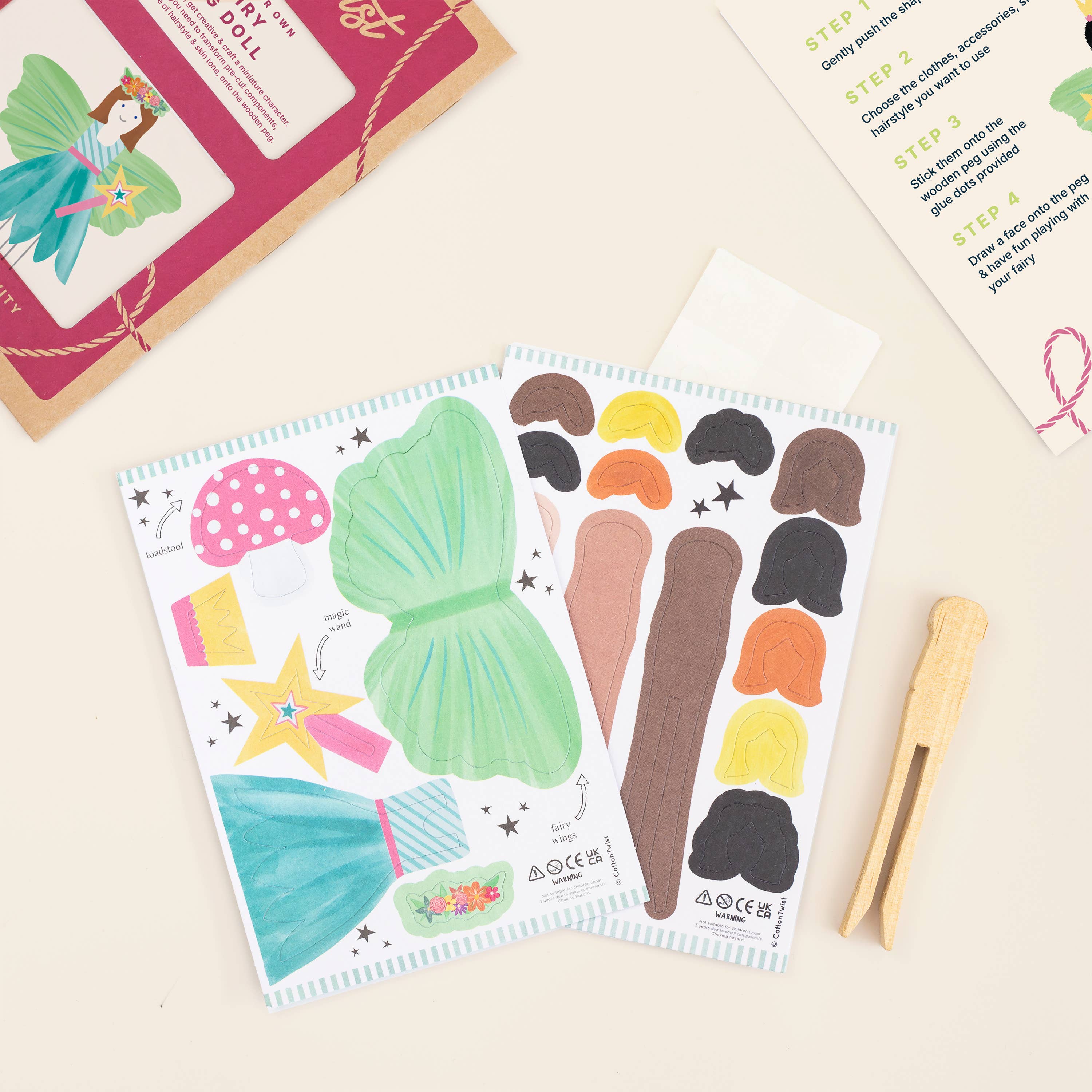 Cotton Twist Fata kit creativo bambola legno dai 3 anni