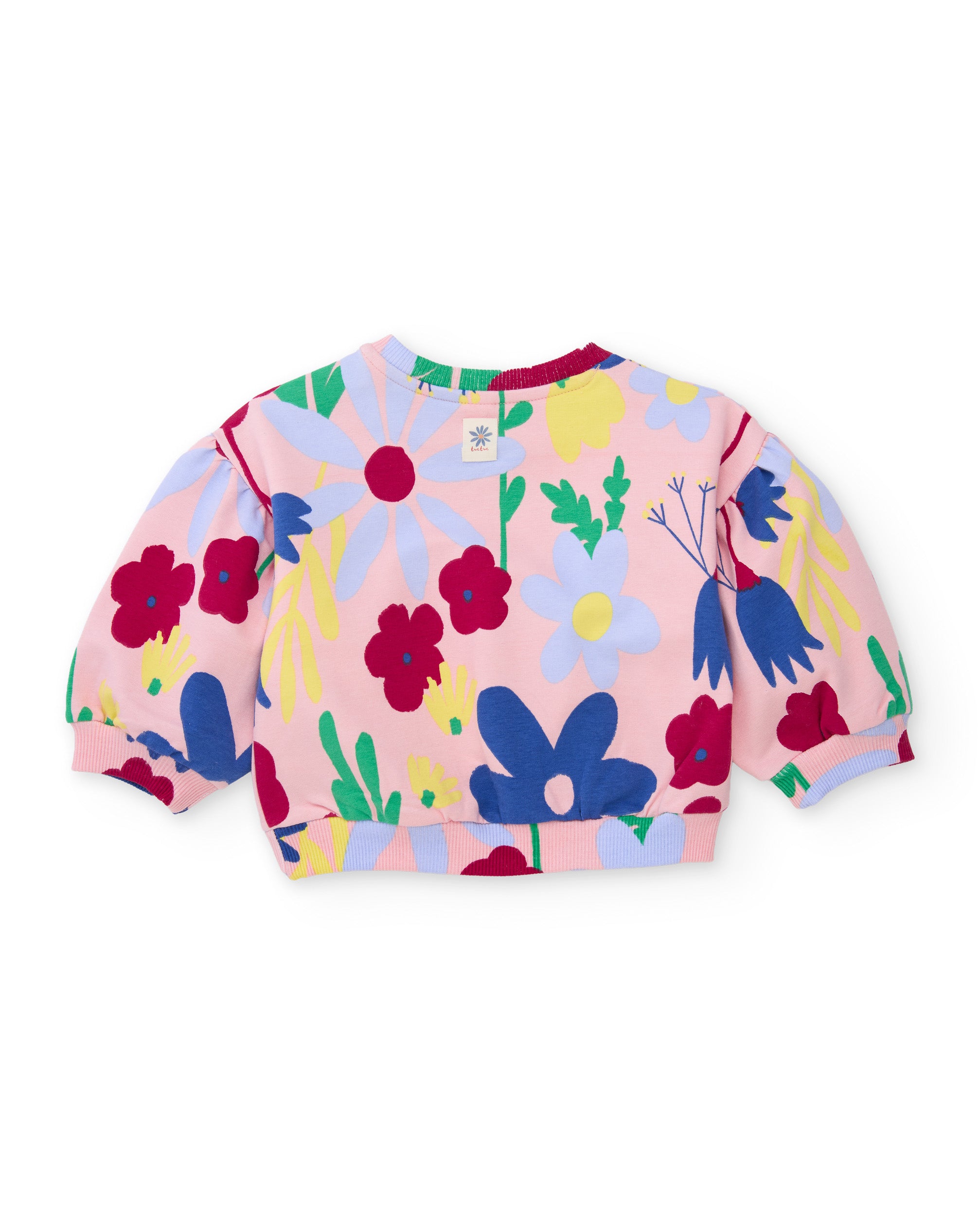 TucTuc Felpe felpa bambina rosa chiaro floreale calda